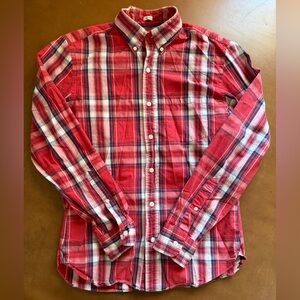 J. Crew Red, White, and Blue Plaid Men's Shirt
